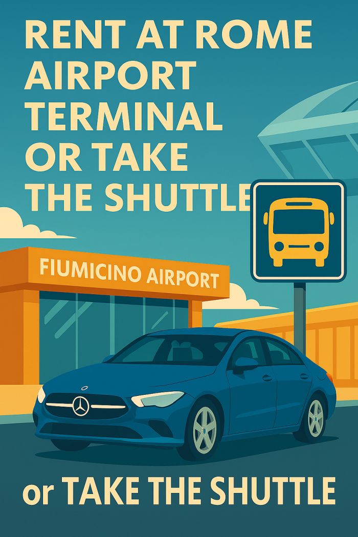 Rent at Rome Airport Terminal or Take the Shuttle
