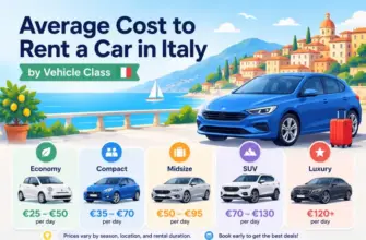 Average Cost to Rent a Car in Italy by Vehicle Class