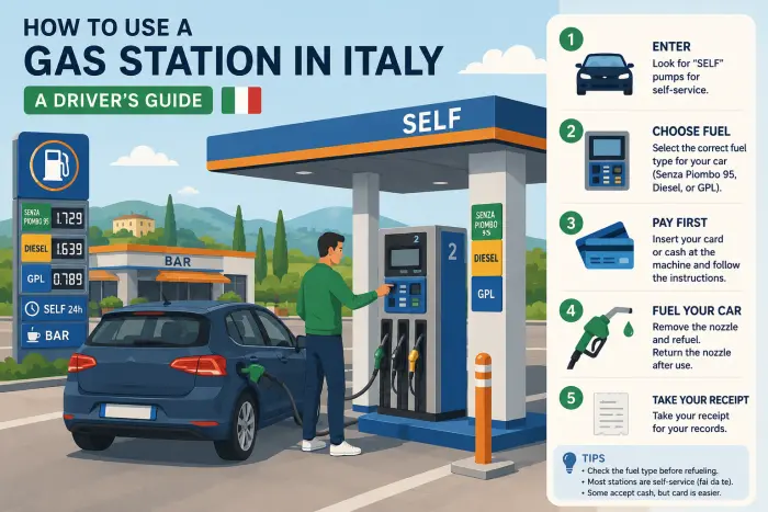 How to Use a Gas Station in Italy
