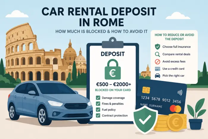 Car Rental Deposit in Rome