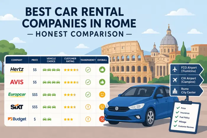 Best Car Rental Companies in Rome — Honest Comparison