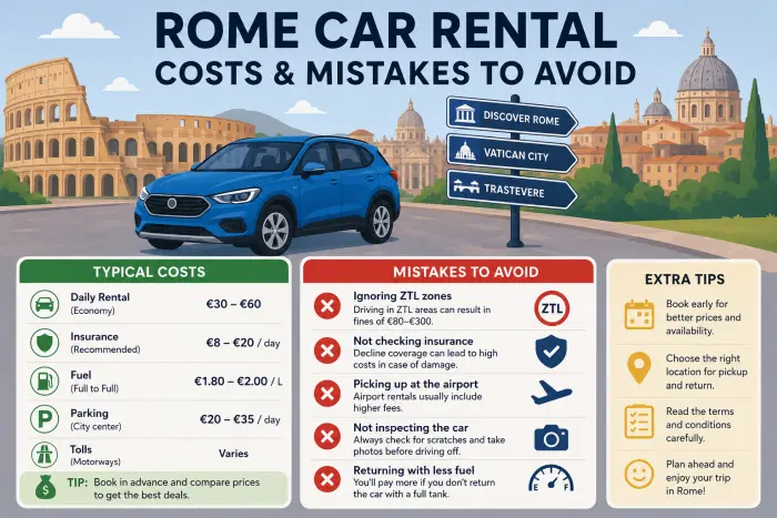 Rome Car Rental Costs
